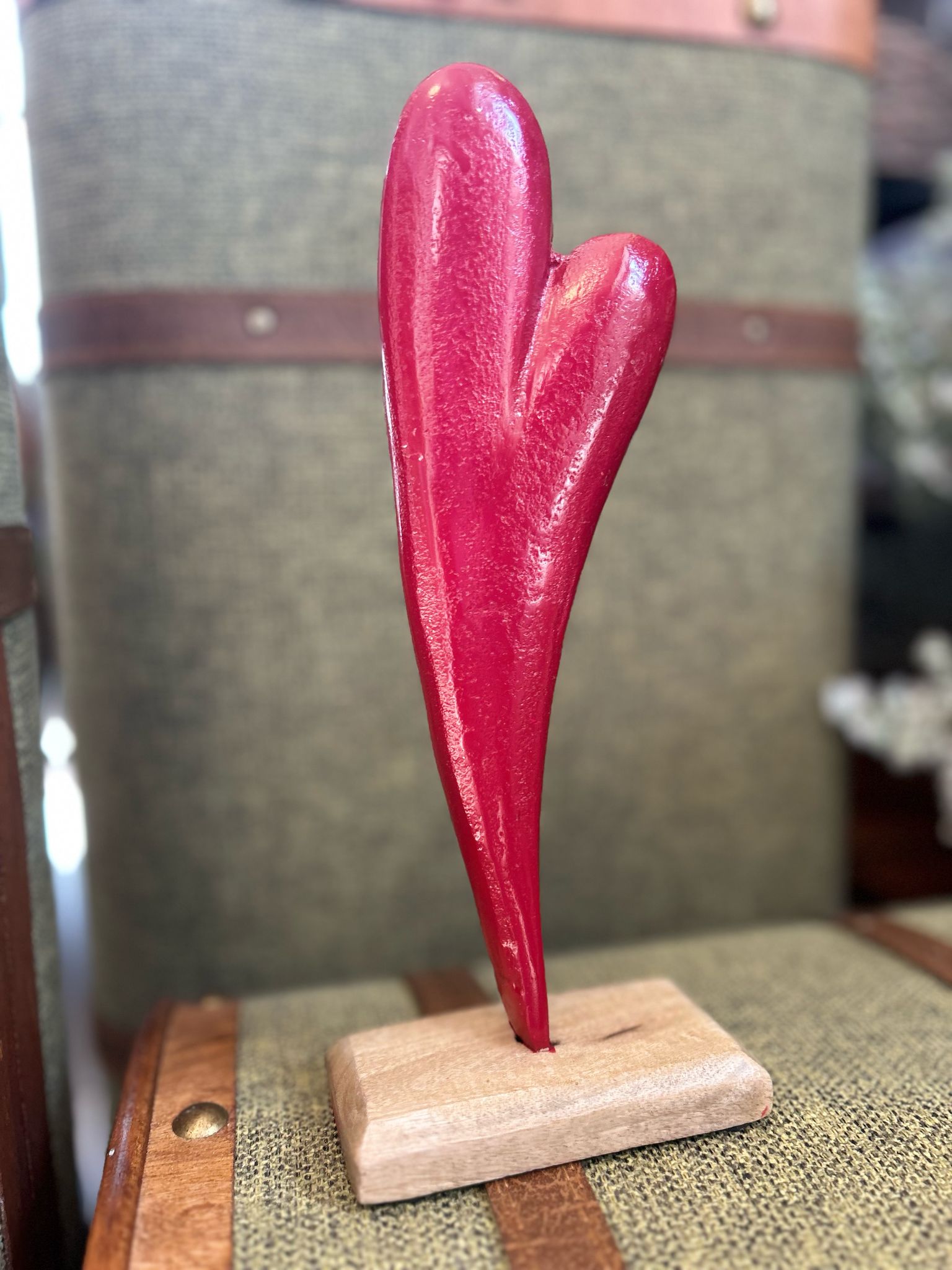 ❤️ Cuore in Ferro su Base in Legno